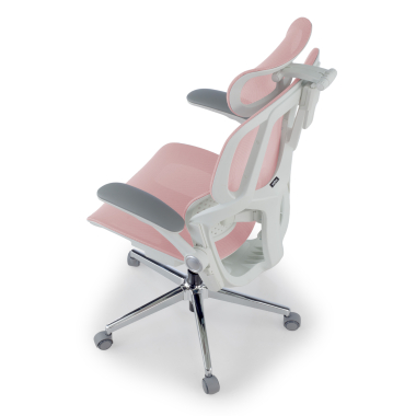 ergonomic chair white pink erghos one with headrest mesh 3d adjustable armrests double lumbar support headrest 13