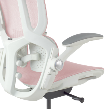 ergonomic chair white pink erghos one with headrest mesh 3d adjustable armrests double lumbar support headrest 14
