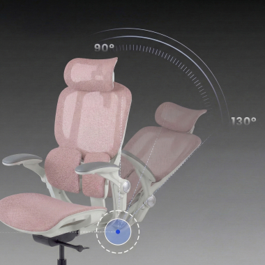 ergonomic chair white pink erghos one with headrest mesh 3d adjustable armrests double lumbar support headrest 10
