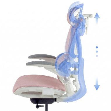 ergonomic chair white pink erghos one with headrest mesh 3d adjustable armrests double lumbar support headrest 11