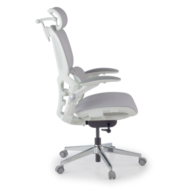 ergonomic chair white grey erghos one with headrest mesh 3d adjustable armrests double lumbar support headrest 3