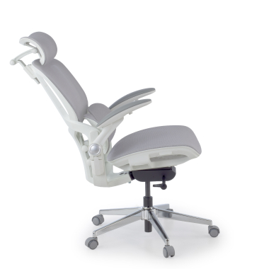 ergonomic chair white grey erghos one with headrest mesh 3d adjustable armrests double lumbar support headrest 4