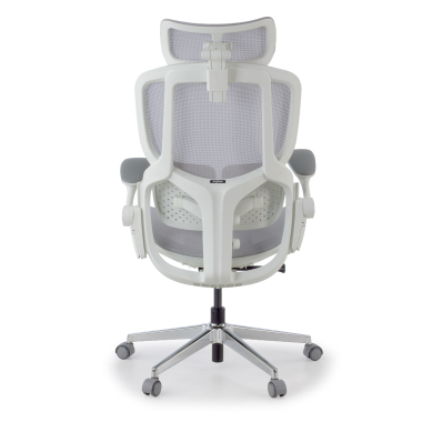 ergonomic chair white grey erghos one with headrest mesh 3d adjustable armrests double lumbar support headrest 12
