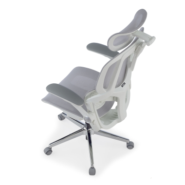 ergonomic chair white grey erghos one with headrest mesh 3d adjustable armrests double lumbar support headrest 13