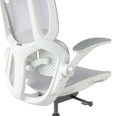 ergonomic chair white grey erghos one with headrest mesh 3d adjustable armrests double lumbar support headrest 14