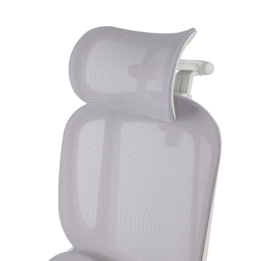 ergonomic chair white grey erghos one with headrest mesh 3d adjustable armrests double lumbar support headrest 15