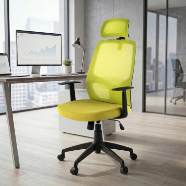 office chair green argos mesh fixed armrests headrest 2