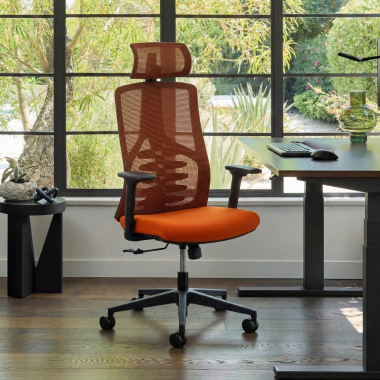 ergonomic chair orange quick mesh 3d adjustable armrests lumbar support headrest 2