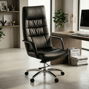 office chair black goteborg natural skin fixed armrests 2