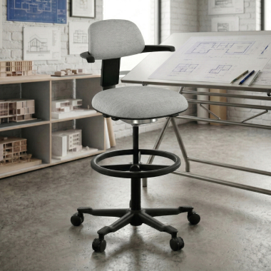 office stool gray erghos fabric no armrests 2