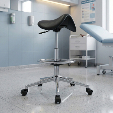 work and laboratory stool black ergonomic plastic no armrests 2