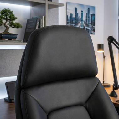 office chair black regent synthetic leather upholstered armrests 10