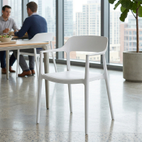 Conference chair with armrests Riga, 4 legs, stackable