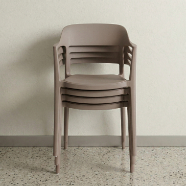 visitor chair beige riga plastic no armrests 6