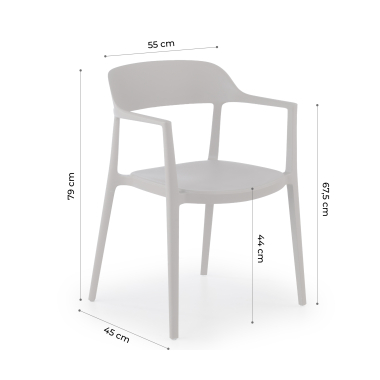 visitor chair beige riga plastic no armrests 11
