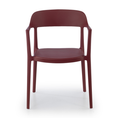 visitor chair red riga plastic no armrests 3