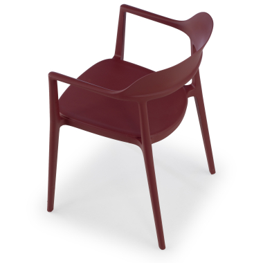 visitor chair red riga plastic no armrests 8