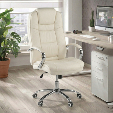 office chair white adana synthetic leather upholstered armrests 2