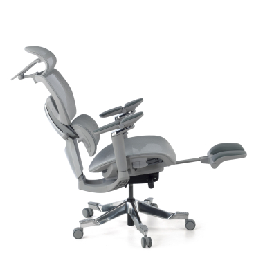 ergonomic chair gray erghos x4 pro mesh 6d adjustable armrests double lumbar support headrest extendable footrest 13