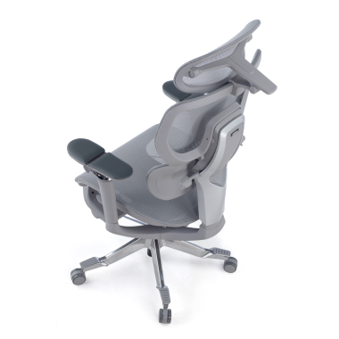 ergonomic chair gray erghos x4 pro mesh 6d adjustable armrests double lumbar support headrest extendable footrest 15