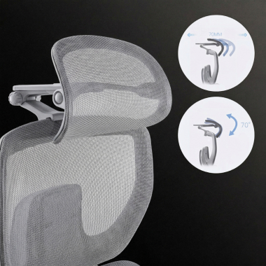 ergonomic chair gray erghos x4 pro mesh 6d adjustable armrests double lumbar support headrest extendable footrest 8