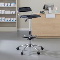 Induro work stool with backrest, rigid polyurethane