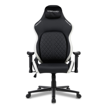 gaming chair white black vanguard synthetic leather movable armrests headrest cushion headrest 3