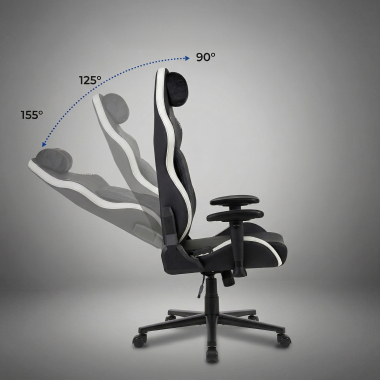 gaming chair white black vanguard synthetic leather movable armrests headrest cushion headrest 5