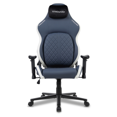 gaming chair white blue vanguard synthetic leather movable armrests headrest cushion headrest 8