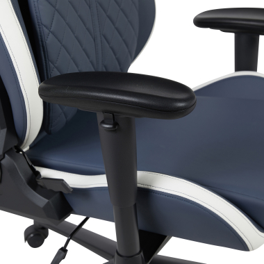 gaming chair white blue vanguard synthetic leather movable armrests headrest cushion headrest 7