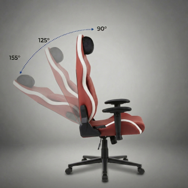 gaming chair white red vanguard synthetic leather movable armrests headrest cushion headrest 6