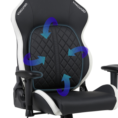 gaming chair white black vanguard synthetic leather movable armrests headrest cushion headrest 8
