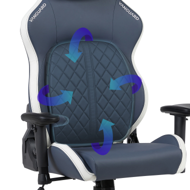 gaming chair white blue vanguard synthetic leather movable armrests headrest cushion headrest 11