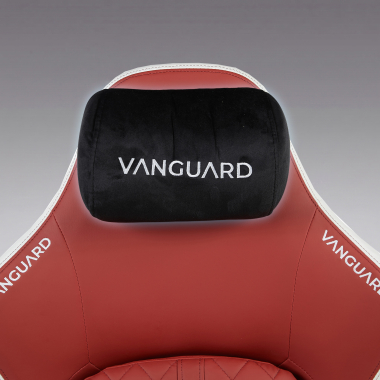 gaming chair white red vanguard synthetic leather movable armrests headrest cushion headrest 8