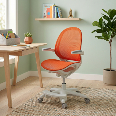 junior chair orange ergokid mesh flip up armrests 2