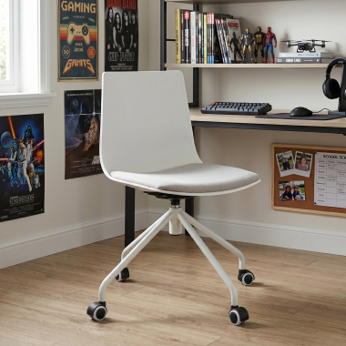 swivel chair white melody plastic no armrests 2