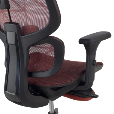 ergonomic chair red every mesh 3d adjustable armrests headrest extendable footrest 9