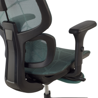 ergonomic chair green every mesh 3d adjustable armrests headrest extendable footrest 7