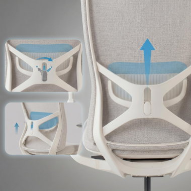 ergonomic chair beige gemini fabric 4d adjustable armrests 5