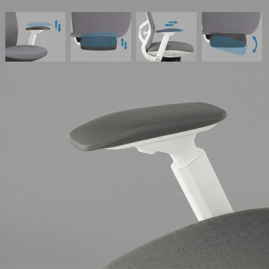 4D armrests and adjustable headrest