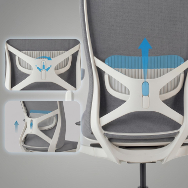 ergonomic chair gray gemini fabric 4d adjustable armrests 6