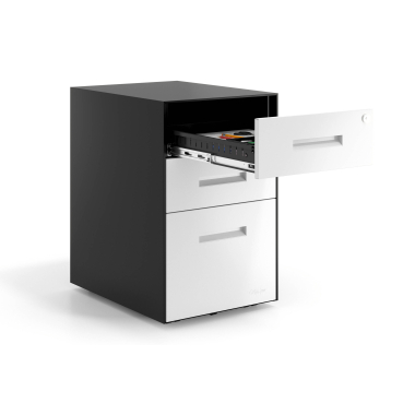 desk drawer unit filing cabinet white black frame metal 4