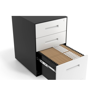 desk drawer unit filing cabinet white black frame metal 5