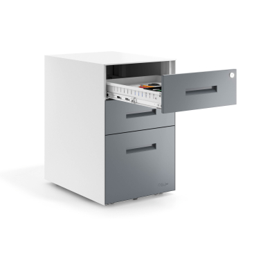 desk drawer unit filing cabinet anthracite white frame metal 4