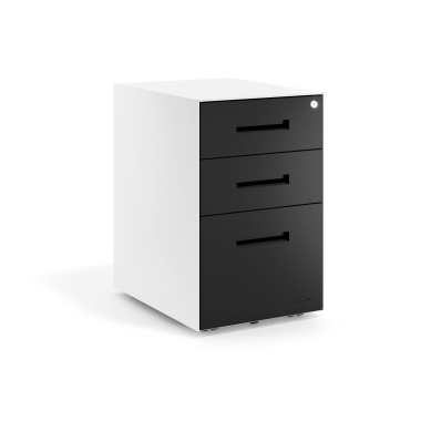 desk drawer unit filing cabinet black white frame metal 1