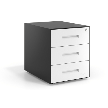 desk drawer unit filing cabinet white black frame metal 1