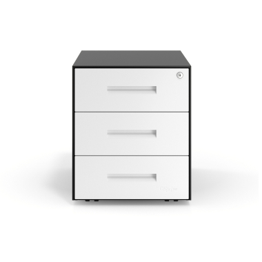 desk drawer unit filing cabinet white black frame metal 3