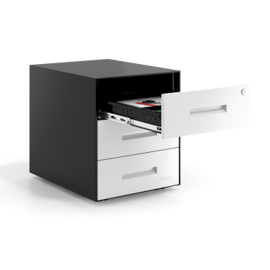 desk drawer unit filing cabinet white black frame metal 4