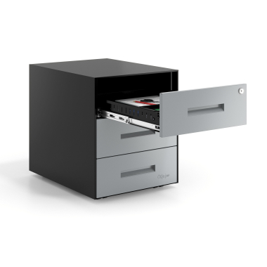 desk drawer unit filing cabinet aluminum black frame metal 4