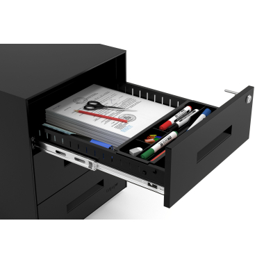 desk drawer unit filing cabinet black black frame metal 6